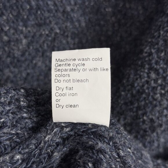 Immagini Sweater Mens XL Blue Acrylic Wool Blend Jumper Mock Neck Italy - Picture 7 of 7